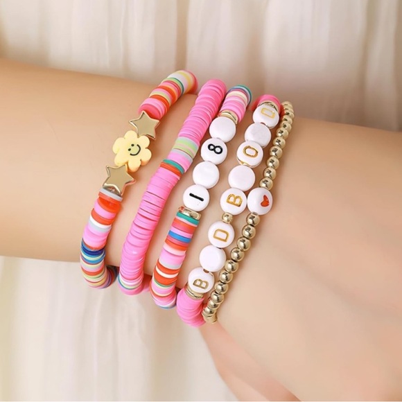 5for$10 Taylor Swift Love Story Inspired Swiftie Forever Bracelets 5Pc Bead NWT - Picture 4 of 5